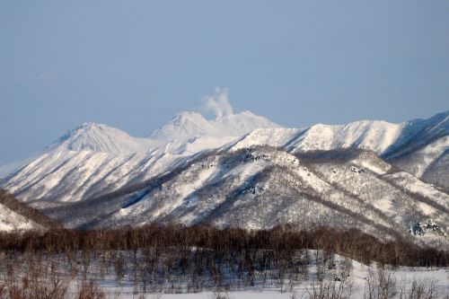 winter mountains volcano