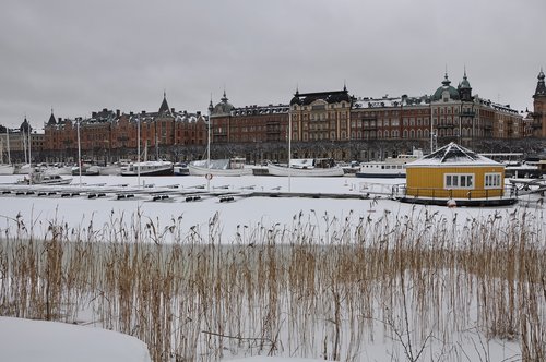 winter  snow  body of water