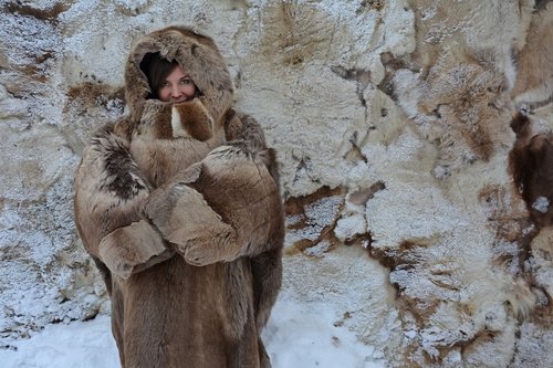 winter  fur coat  cold