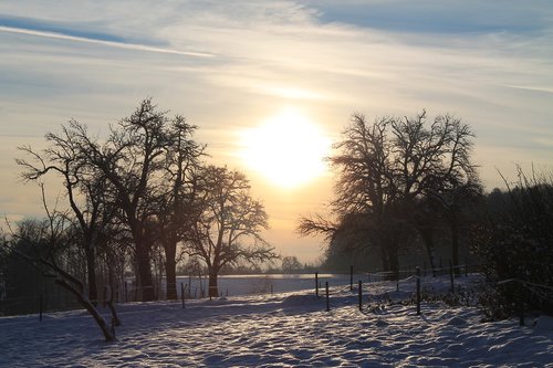 winter  sunset  landscape