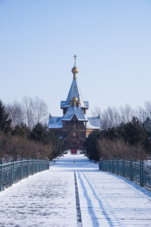 winter  snow  church