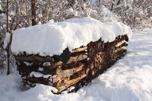winter  snow  firewood