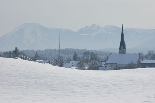 winter mountains village