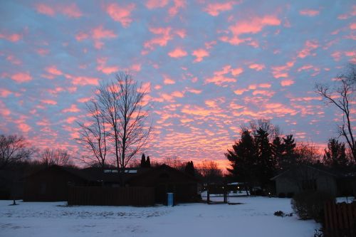 winter sunset outdoor