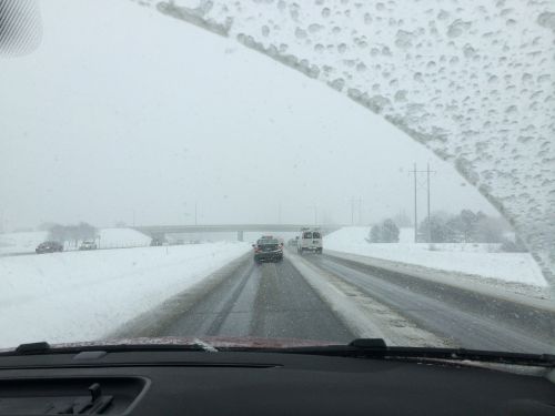 winter driving windshield