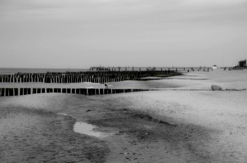 winter beach silent