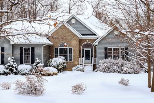 winter snow scene house