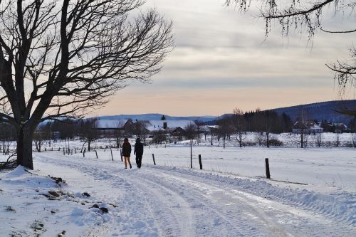 winter snow path