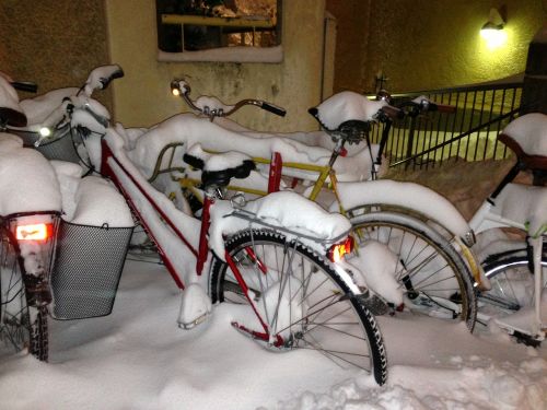 winter bikes smudge in winter coat