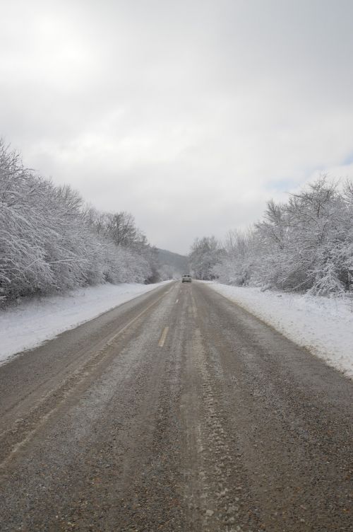 winter road road winter