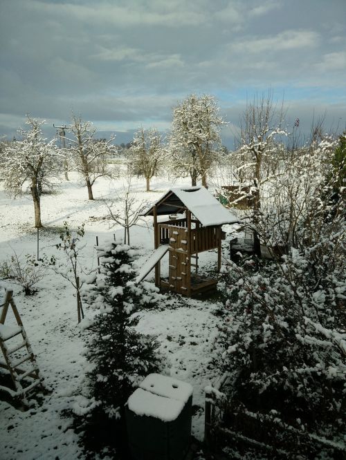 wintry snow slide