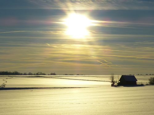 wintry winter back light