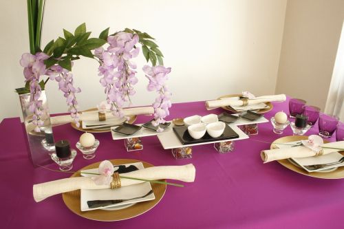 wisteria table coordination purple