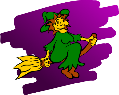 witch broom flying