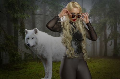 wolf blonde girl