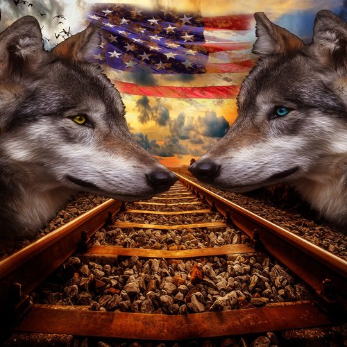 wolf  rails  flag