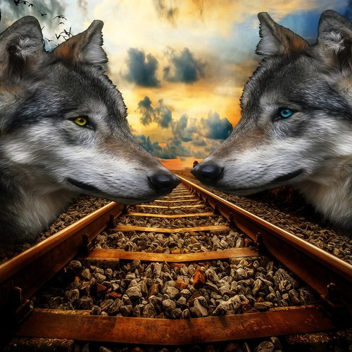 wolf  rails  portrait