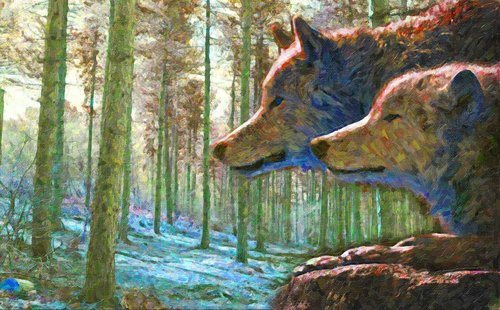 wolf  painting  animal