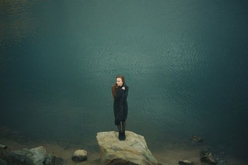 woman standing rock