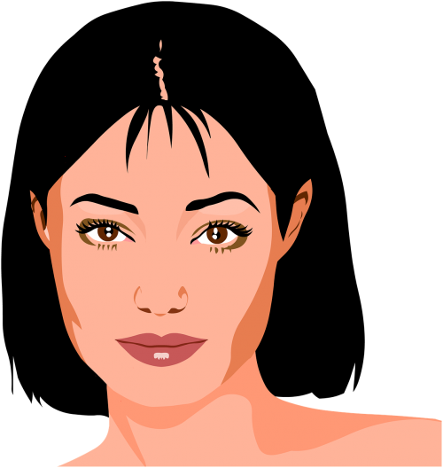 woman dark hair portrait