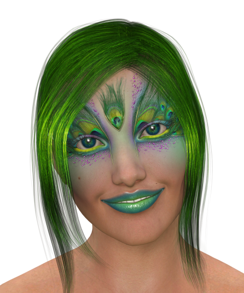 woman hair green