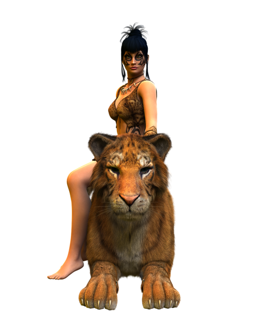 woman tiger amazone