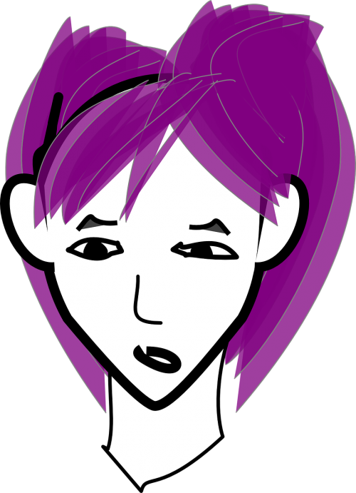 woman unhappy lilac