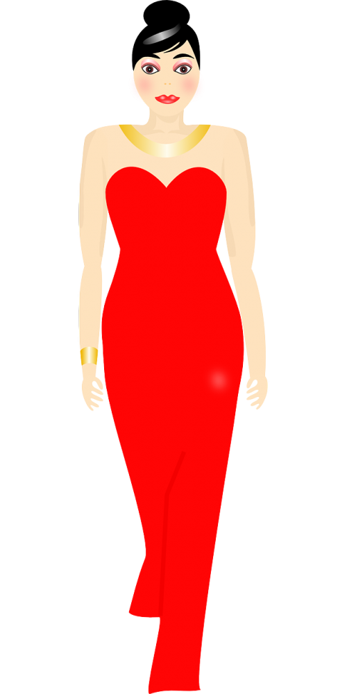 woman dress red