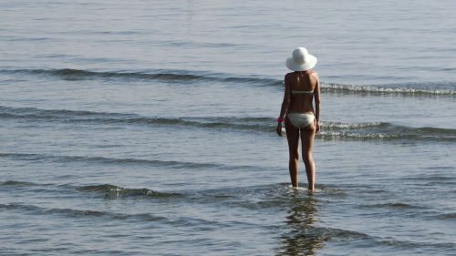 woman sea beach