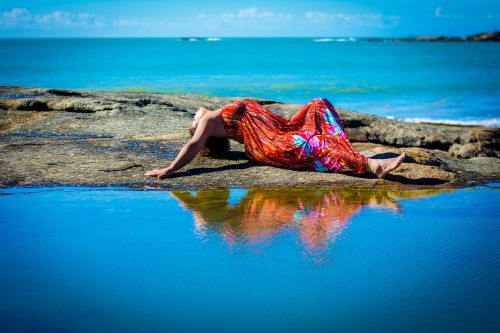 woman sea beach