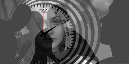 woman face clock