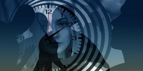 woman face clock