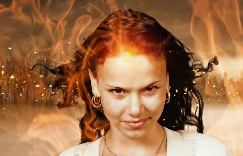 woman woman in flames fire woman