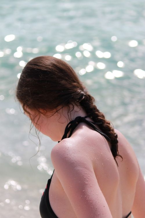 woman sea beach