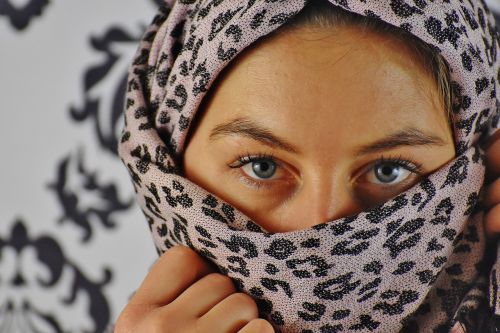 woman headscarf view