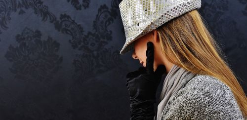 woman hat silver