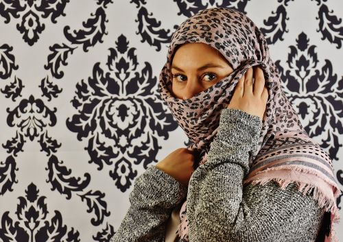 woman headscarf face