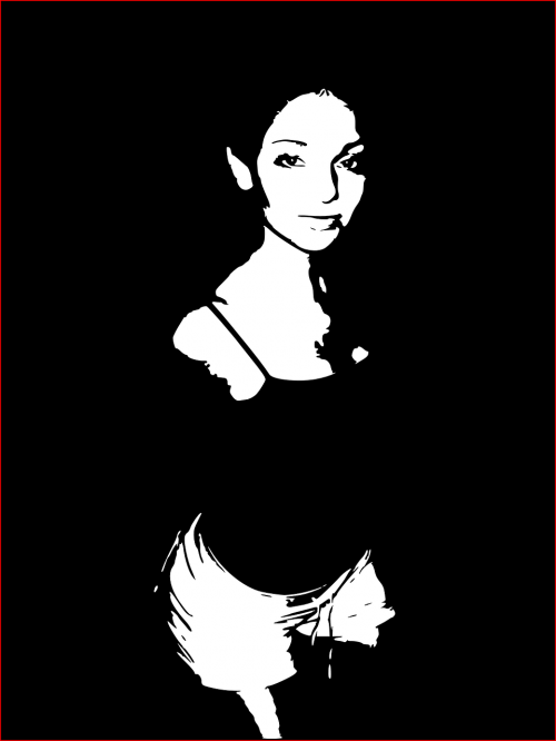 woman silhouette black and white