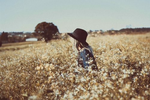 woman field nature