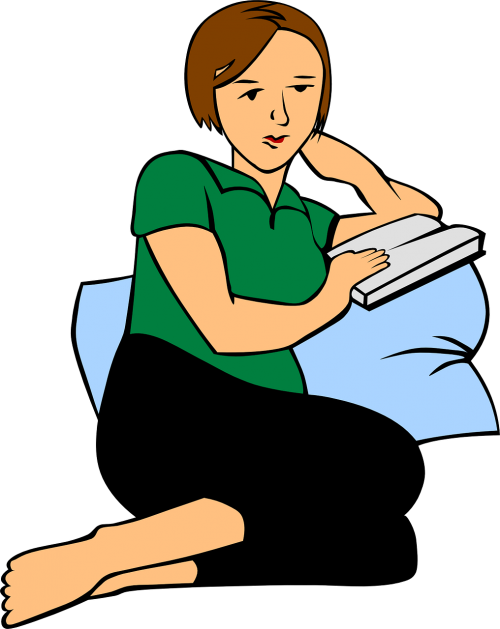 woman girl reading