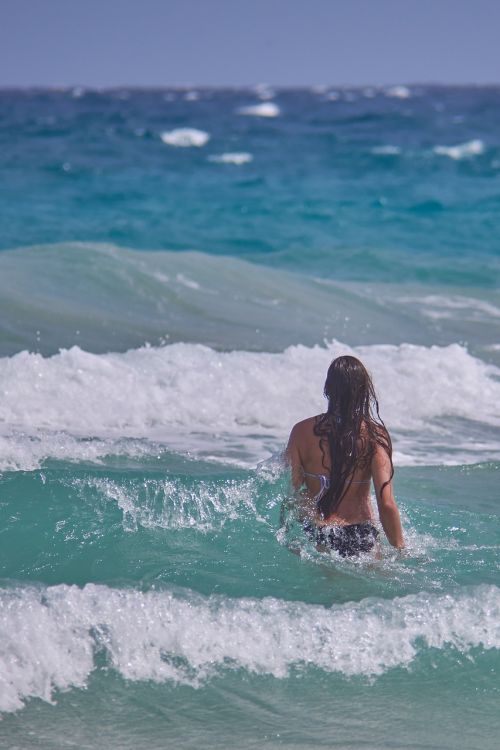 woman sea swim