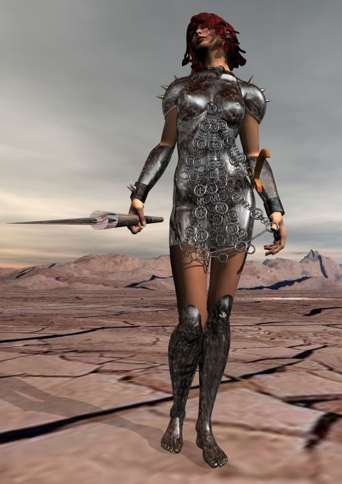 woman fighter futuristic