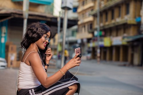 woman  using  mobile