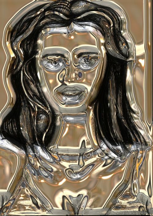 woman portrait gold