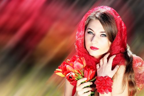 woman  beautiful  red