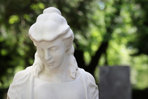 woman  white stone  sculpture