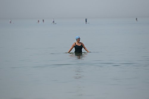 woman  beach  bathing