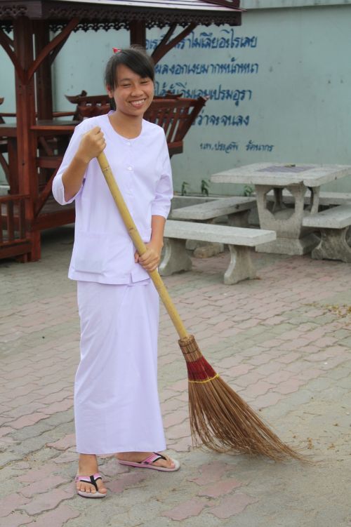 woman cleaning thailand