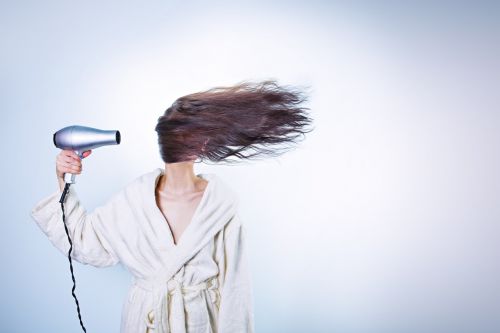 woman hair drying girl