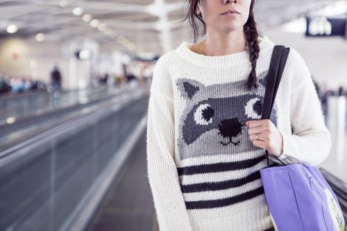 woman airport girl